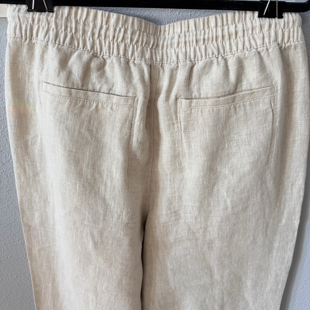 Women’s Athleta 100% Linen High-Rise Waistband Zipper Pockets Sz Medium - Picture 7 of 13
